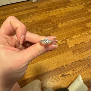 Sz 8 sterling silver sapphire ring